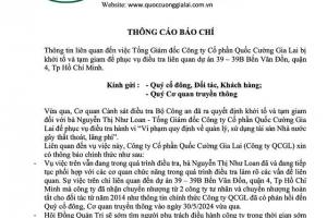 Quốc Cường Gia Lai tìm người điều hành thay bà Nguyễn Thị Như Loan